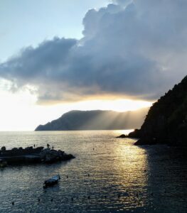 "God light" over the Cinque Terre